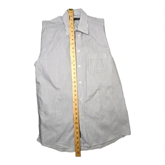 Hörst Mens Button Up White Grey Striped European Fabric Dress Shirt Size 15.5 - Picture 11 of 12